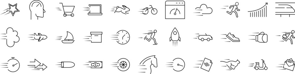 Poster - Speed icons collection vector illustration design