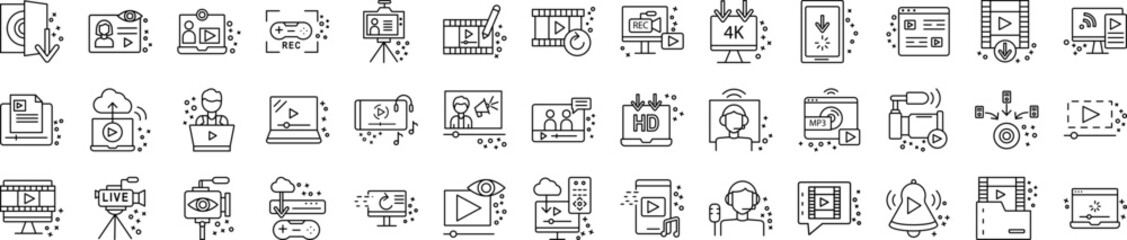 Poster - Streaming icons collection vector illustration design