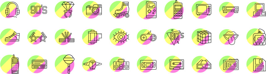 The 90's icons collection vector illustration design