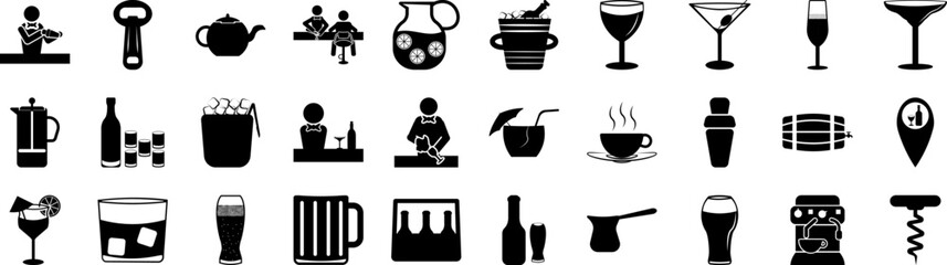 Poster - Bar icons collection vector illustration design