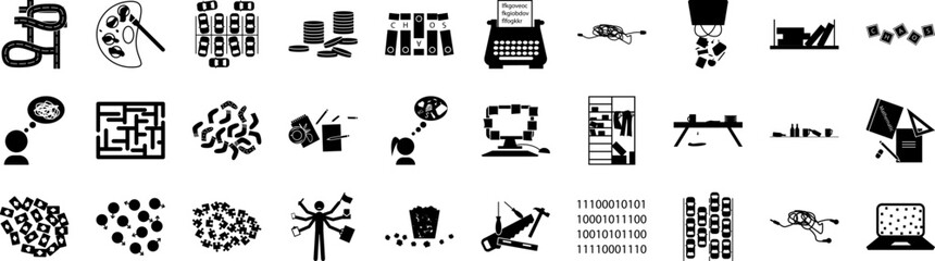 Poster - Chaos icons collection vector illustration design