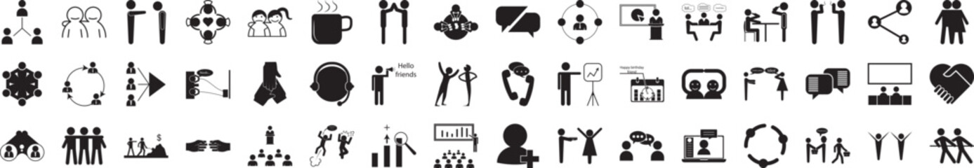 Poster - Conversation and friendship icons collection vector illustration design