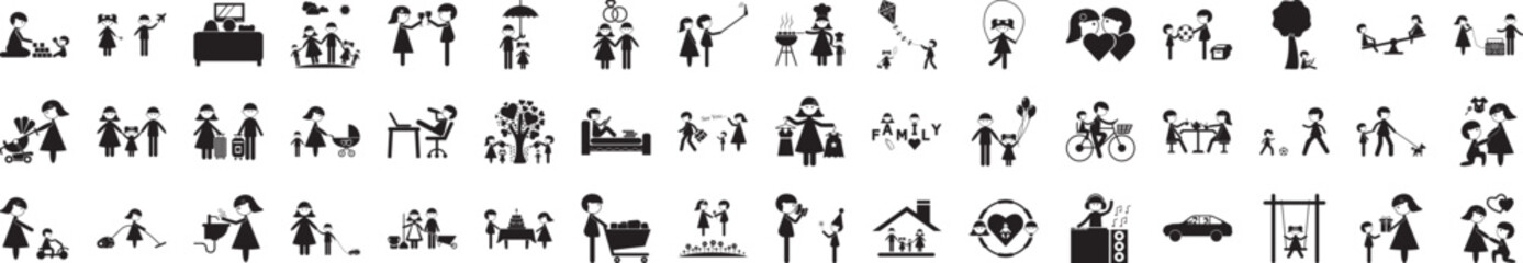 Poster - Family icons collection vector illustration design