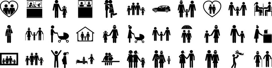 Poster - Family icons collection vector illustration design