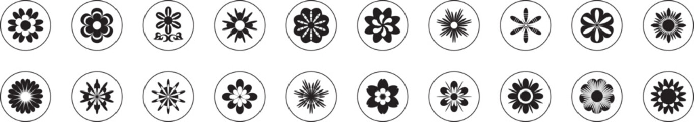 Poster - Flower icons collection vector illustration design