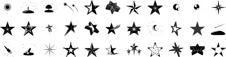 Poster - Stars icons collection vector illustration design