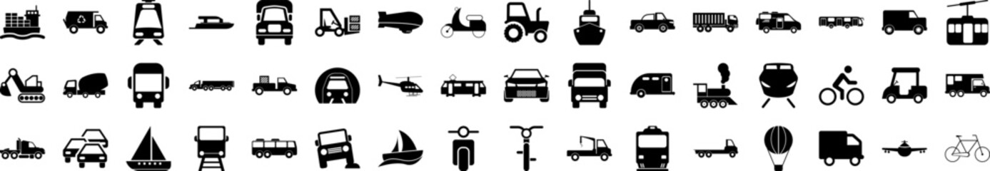 Poster - transport icons collection vector illustration design