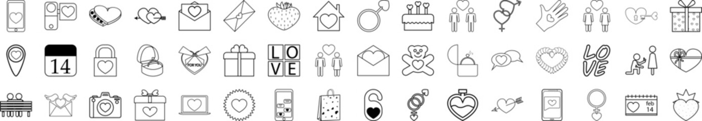 Poster - Valentine icons collection vector illustration design