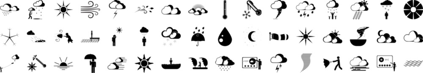 Poster - Weather icons collection vector illustration design