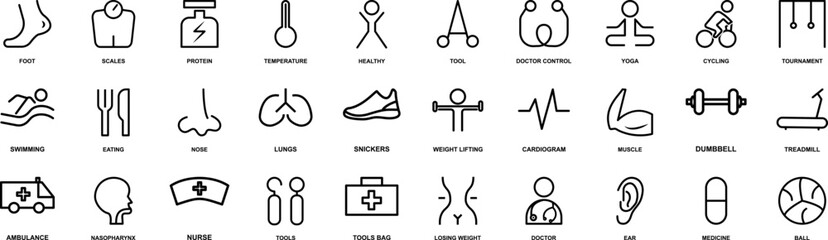 Poster - Web health icons collection vector illustration design