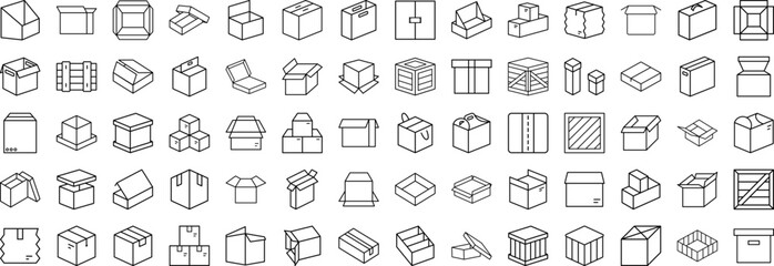 Poster - Boxes icons collection vector illustration design