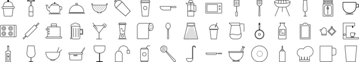 Poster - Kitchen icons collection vector illustration design