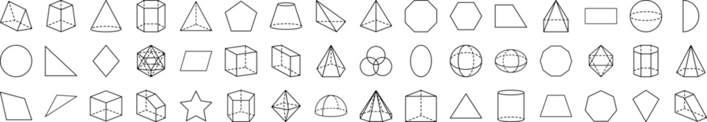 Aufkleber - Geometric shapes icons collection vector illustration design