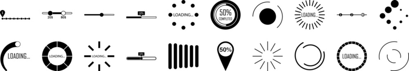 Poster - Loader icons collection vector illustration design