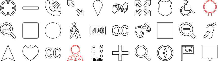Aufkleber - Map navigation icons collection vector illustration design