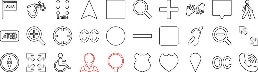Aufkleber - Map navigation icons collection vector illustration design
