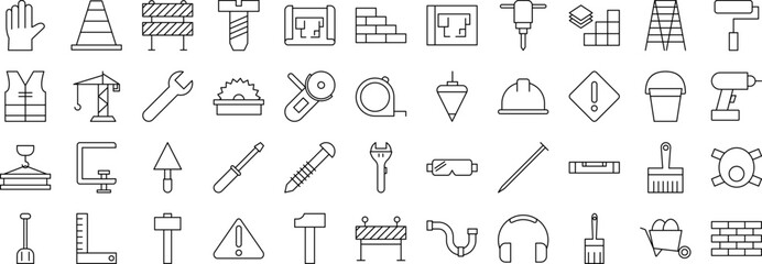 Aufkleber - Construction icons collection vector illustration design