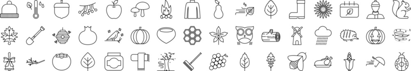 Aufkleber - Autumn icons collection vector illustration design