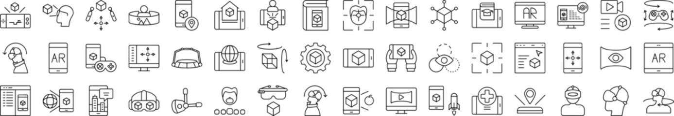 Aufkleber - Augmented reality icons collection vector illustration design
