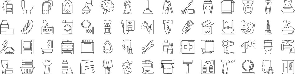 Aufkleber - Bathroom icons collection vector illustration design