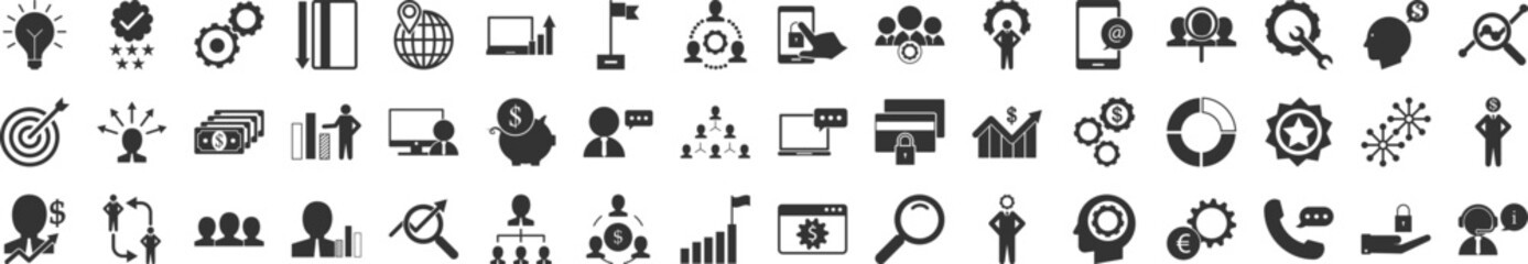 Aufkleber - Business icons collection vector illustration design