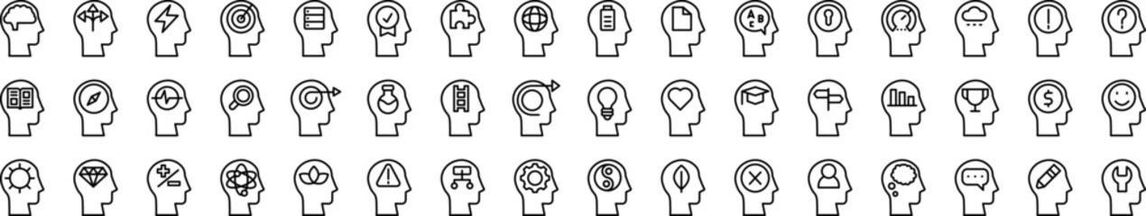 Aufkleber - Brain process icons collection vector illustration design