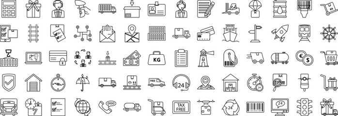 Aufkleber - Global logistics icons collection vector illustration design