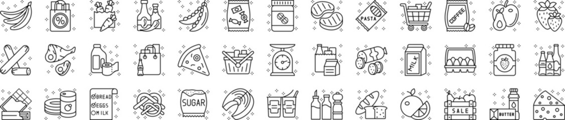 Poster - Grocery icons collection vector illustration design