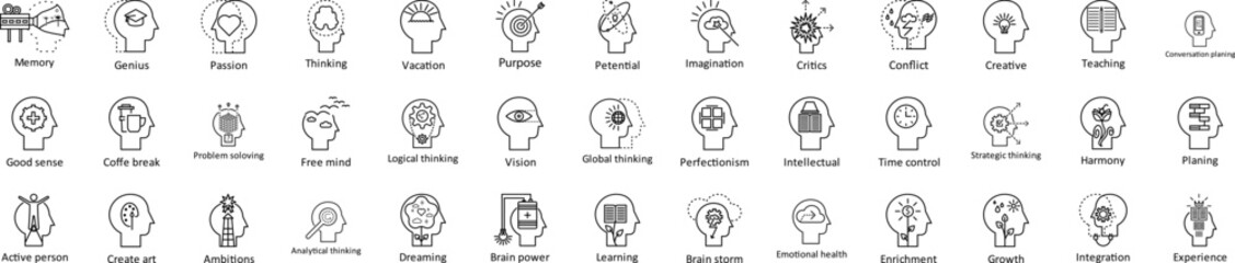 Aufkleber - Human mind icons collection vector illustration design