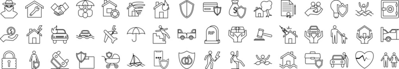 Poster - Insurance icons collection vector illustration design
