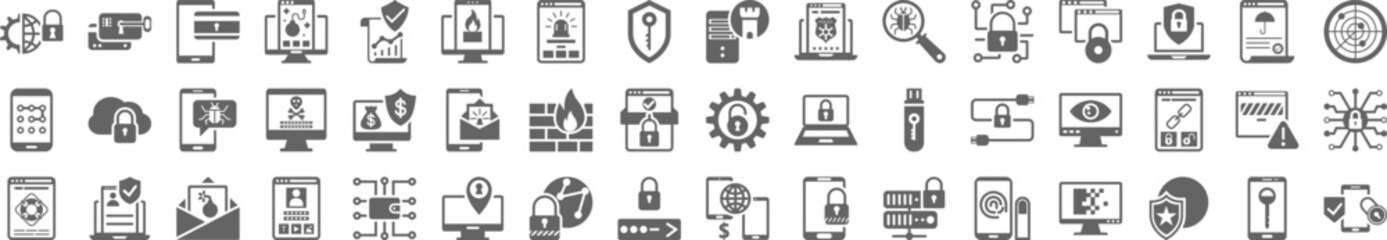 Internet security icons collection vector illustration design