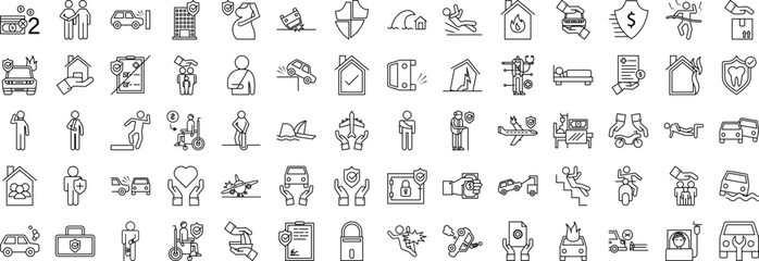 Poster - Insurance icons collection vector illustration design