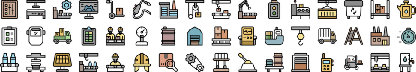 Aufkleber - Manufacturing icons collection vector illustration design