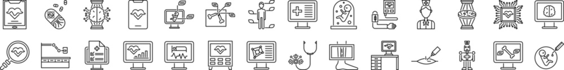 Aufkleber - Medical technology icons collection vector illustration design