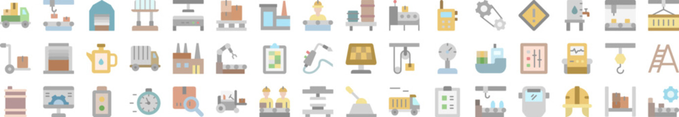 Aufkleber - Manufacturing icons collection vector illustration design