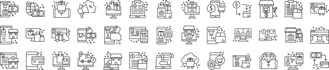 Fototapete - Online shopping icons collection vector illustration design