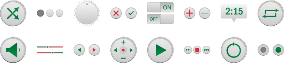 Aufkleber - Music player icons collection vector illustration design