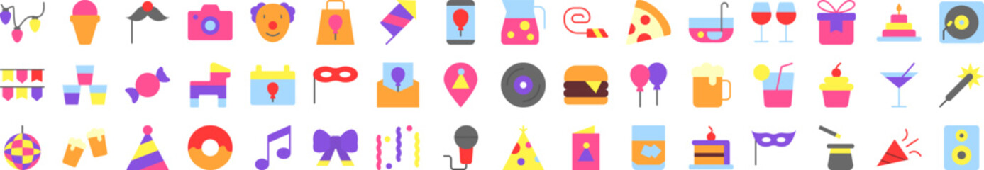 Aufkleber - Party icons collection vector illustration design