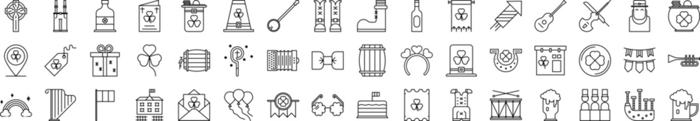 Aufkleber - Patrick day icons collection vector illustration design