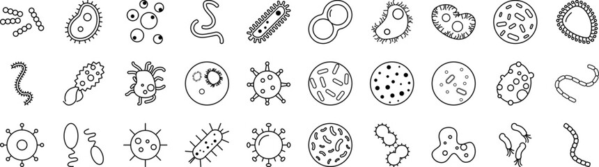 Aufkleber - Bacteria icons collection vector illustration design