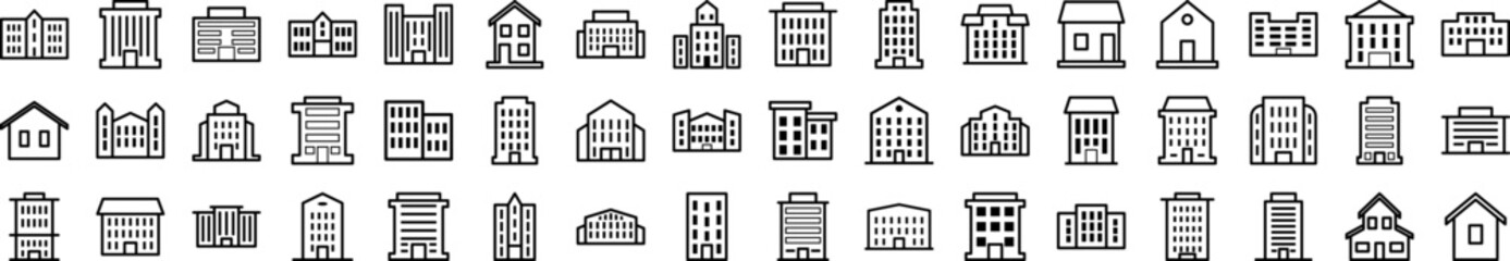 Aufkleber - Buildings icons collection vector illustration design