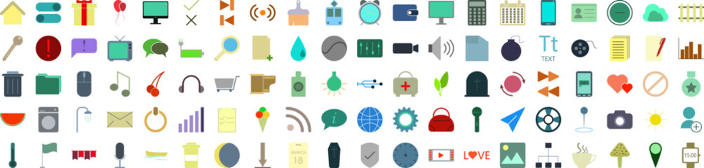 Color web icons collection vector illustration design