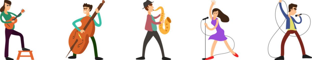 Aufkleber - musicians icons collection vector illustration design