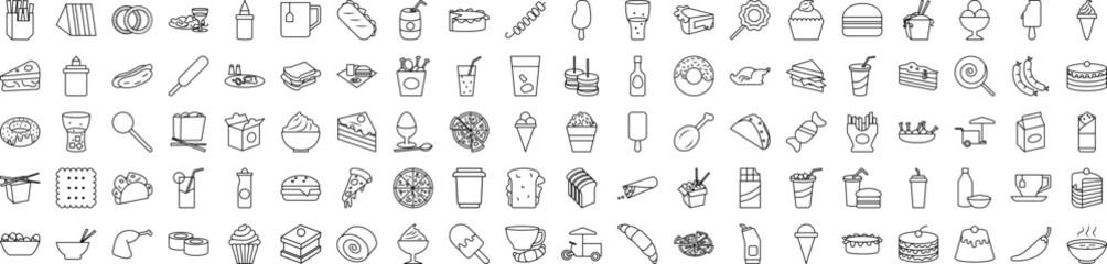 Aufkleber - Web fast food icons collection vector illustration design