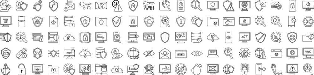 Aufkleber - Virus antivirus icons collection vector illustration design
