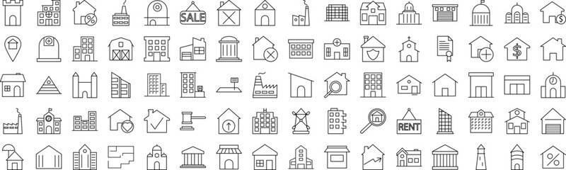 Aufkleber - Building landmarks icons collection vector illustration design