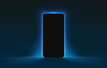 Smartphone mobile screen, technology mobile display light. Vector