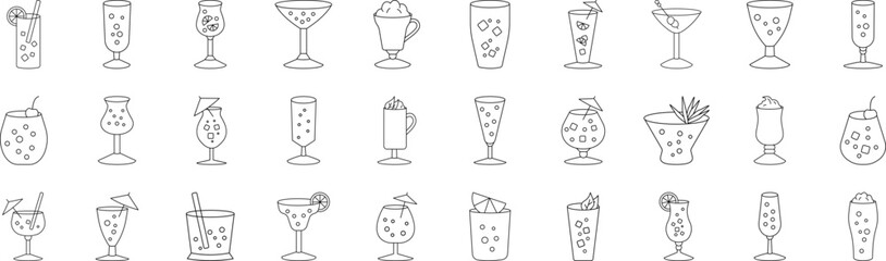 Poster - Beverage icons collection vector illustration design