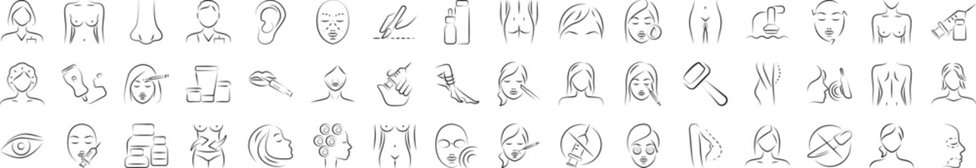 Poster - beauty icons collection vector illustration design