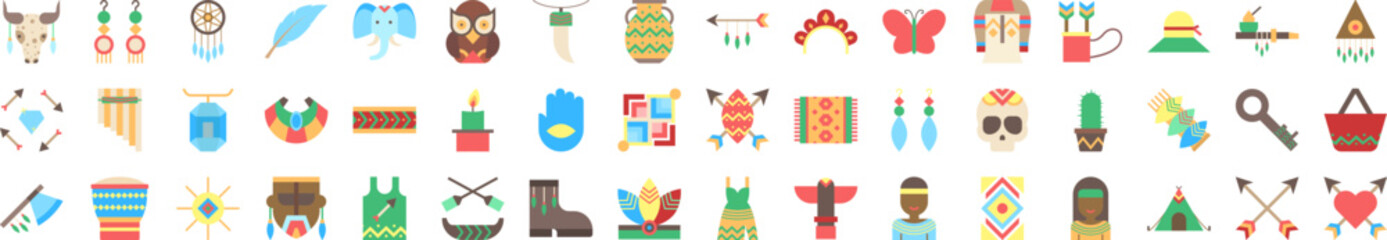 Poster - Boho icons collection vector illustration design